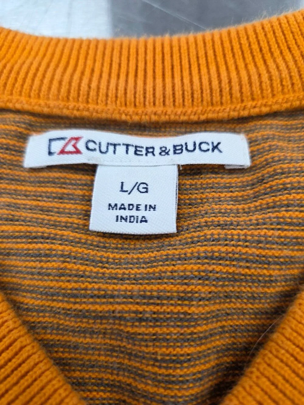 Men's L Blaze Orange Cutter and Buck sweater Vest